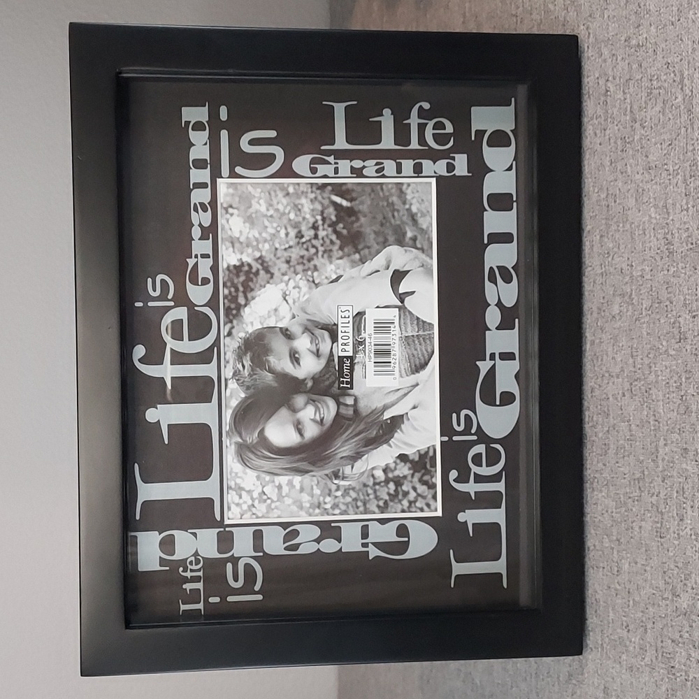 Home Profiles Black Life is Grand 4x6 Photo Frame NWT